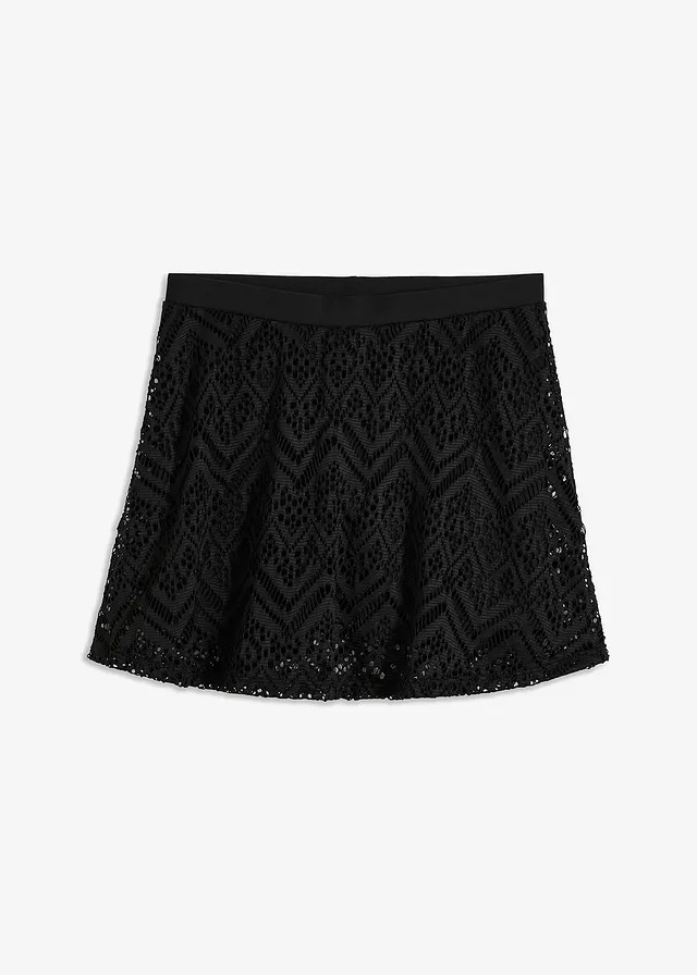Jupette de bain en dentelle, Couleur: noir