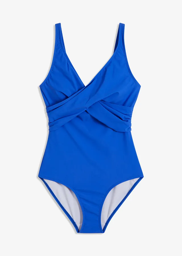 Stahovací jednodílné plavky, lehký tvarovací efekt • modrá • bonprix obchod
