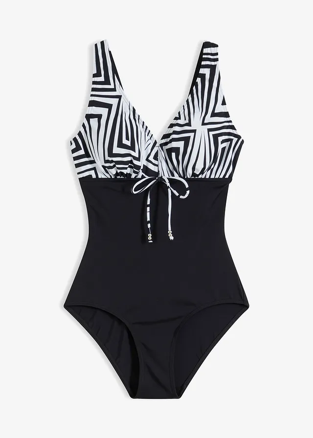 Maillot 1 pièce, Couleur: noir / blanc