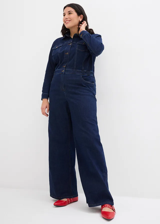Combinaison en jean, Couleur: bleu foncé denim brut