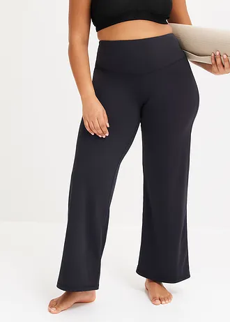 Pantaloni sport din material funcţional, cu uscare rapidă, culoare: negru