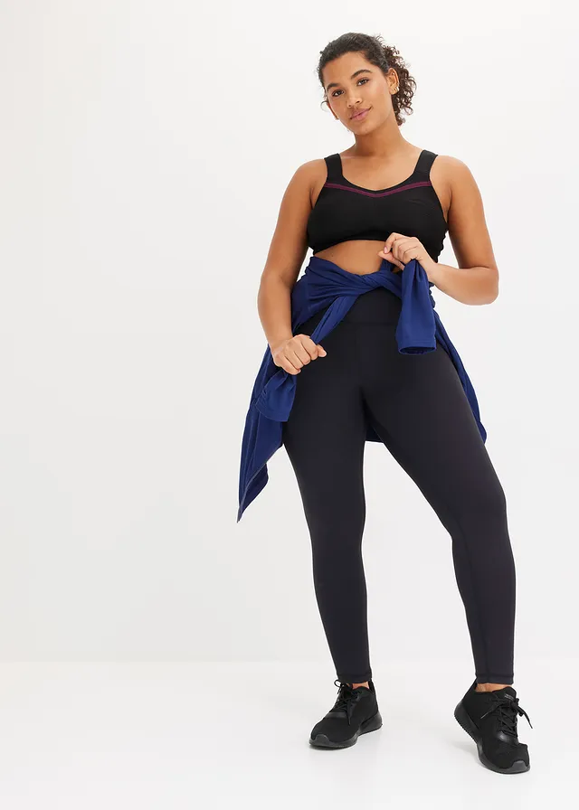 Legging de sport ultra léger avec taille confortable, Couleur: noir