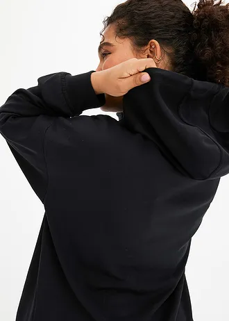 Bő sport szabadidőfelső modállal, ultra puha • fekete plus size • bonprix áruház