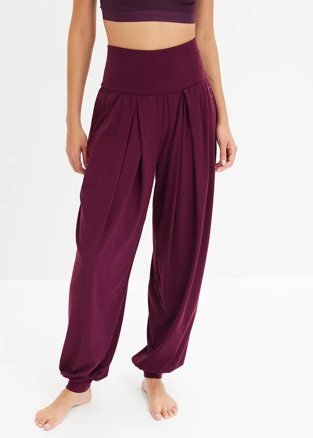 Pantalon de sport ample avec taille retroussable, Couleur: sureau