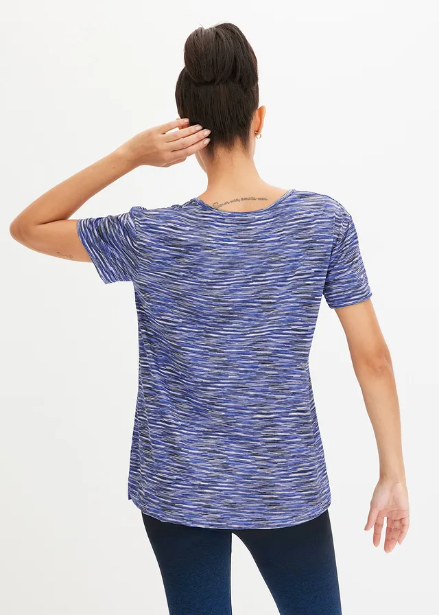 Funkčné tričko oversize, rýchloschnúce • modrá multi melírovaná • obchod bonprix
