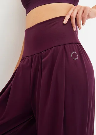 Pantaloni sport largi cu bată ce poate fi răsucită • mov întunecat • magazin bonprix