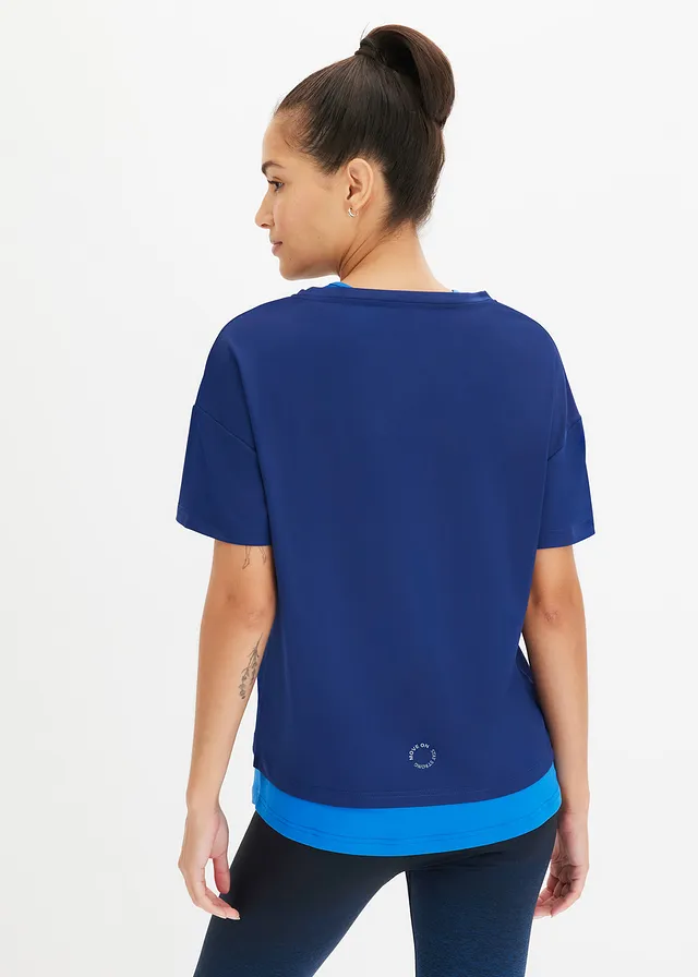 2-in-1 sportshirt, sneldrogend • marineblauw-horizonblauw • product-page.page-title-suffix