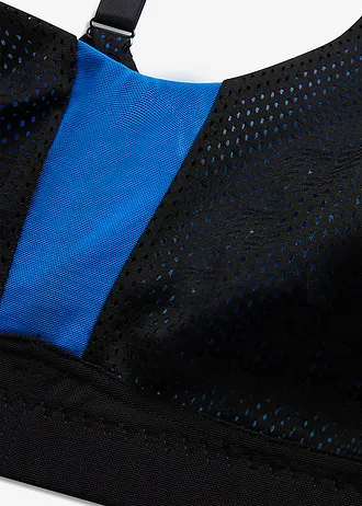 Sportovní podprsenka, silná opora • černo-horizont modrá • bonprix obchod