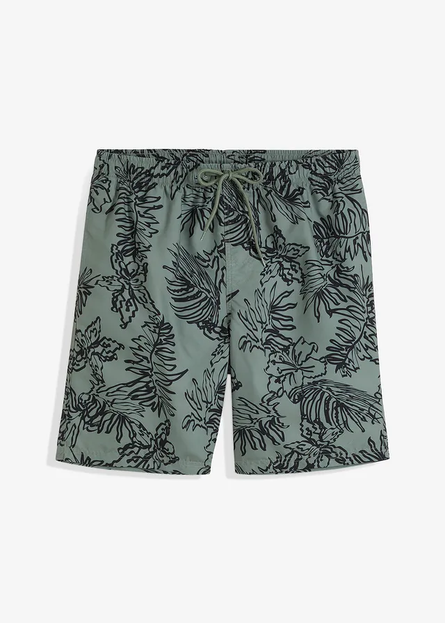 Zwemshort • olijfgroen/zwart met print • bonprix online shop