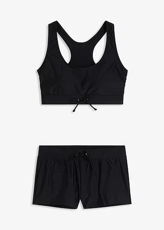 Bikiny s podprsenkovým topem a šortkami (2dílná souprava) • černá • bonprix obchod