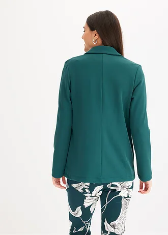 Sacou din jerse creponat, culoare: verde profund