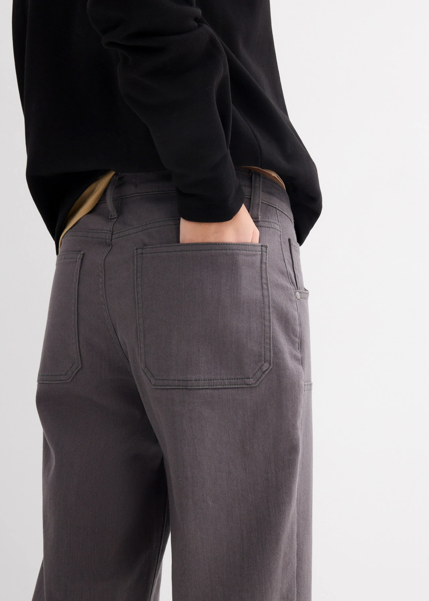 Twill broek van elastische katoenmix • leisteengrijs • bonprix online shop