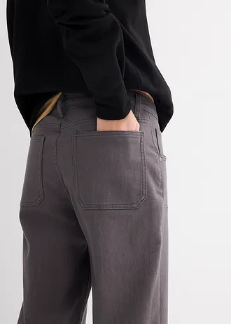 Twill broek van elastische katoenmix • leisteengrijs • bonprix online shop