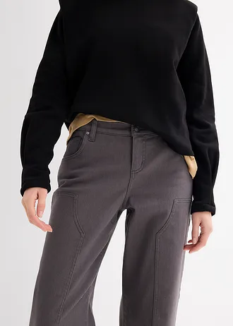 Twill broek van elastische katoenmix • leisteengrijs • bonprix online shop