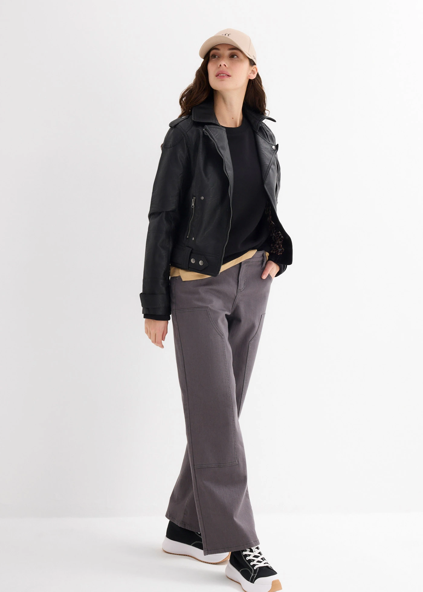 Twill broek van elastische katoenmix • leisteengrijs • bonprix online shop