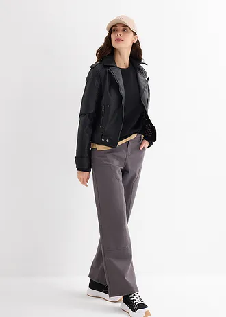 Twill broek van elastische katoenmix • leisteengrijs • bonprix online shop