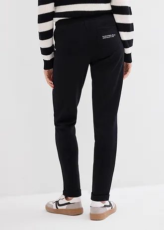 Tepláky, super soft, vyhnuté zakončenie • čierna • obchod bonprix