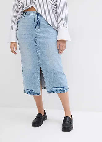 Spijkerrok, midi, Kleur: ijsblauw denim used
