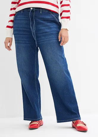 Straight jeans, high waist, Kleur: blue stone used