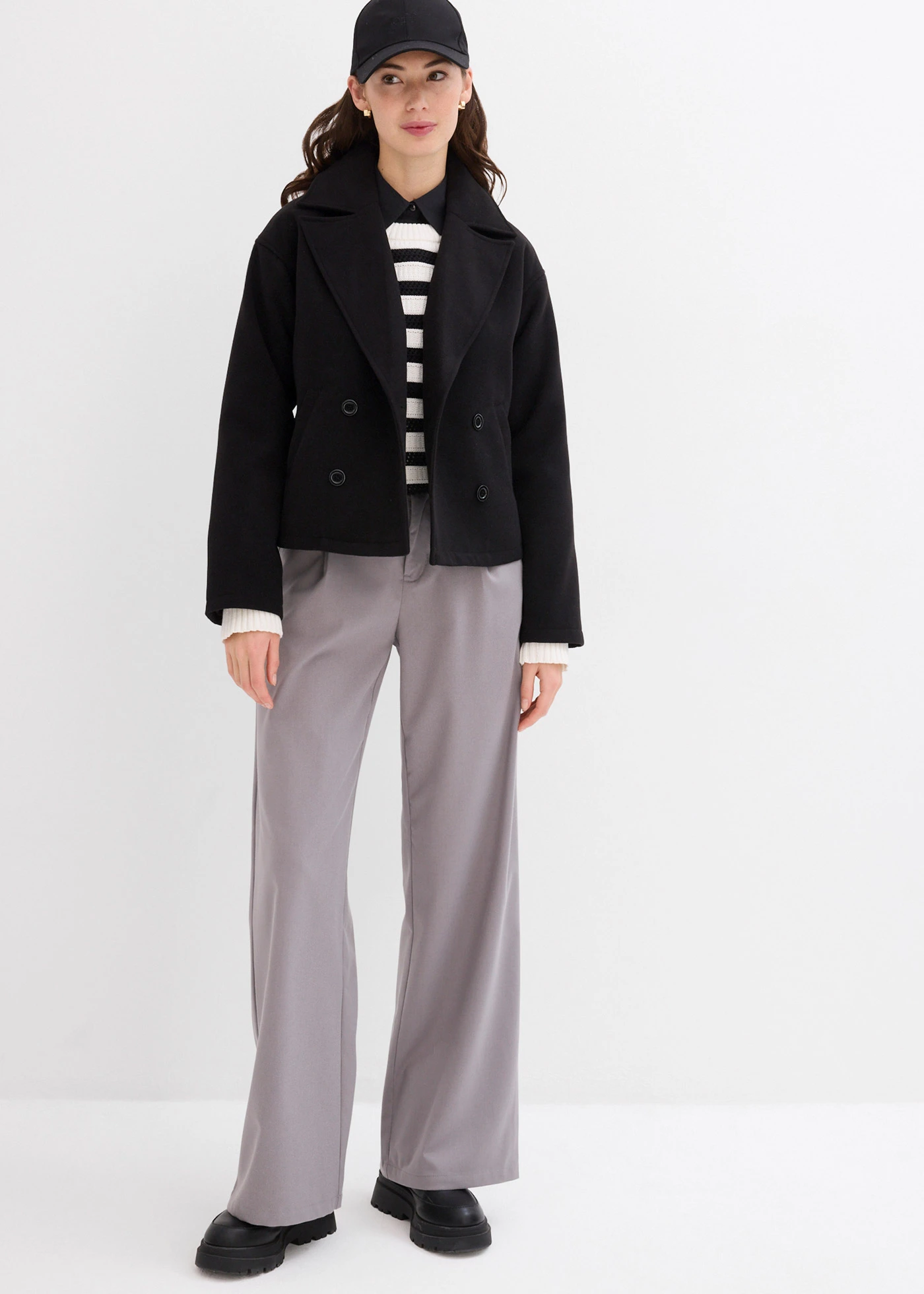 Caban aspect laine • noir • Boutique bonprix