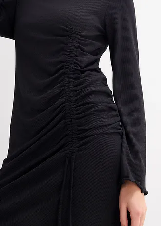 Shirtjurk met plooitjes • zwart • bonprix online shop