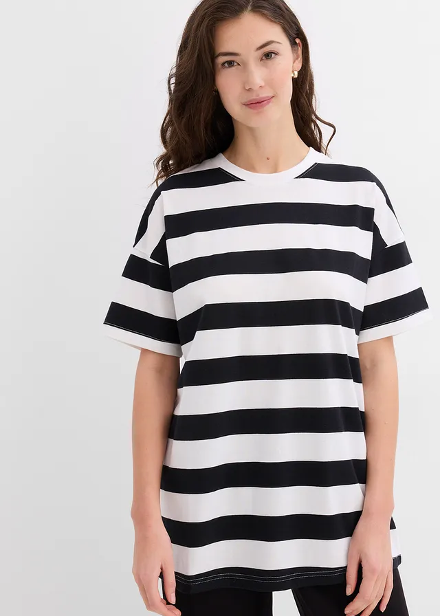Oversized shirt van puur biologisch katoen • zwart/wit gestreept • product-page.page-title-suffix