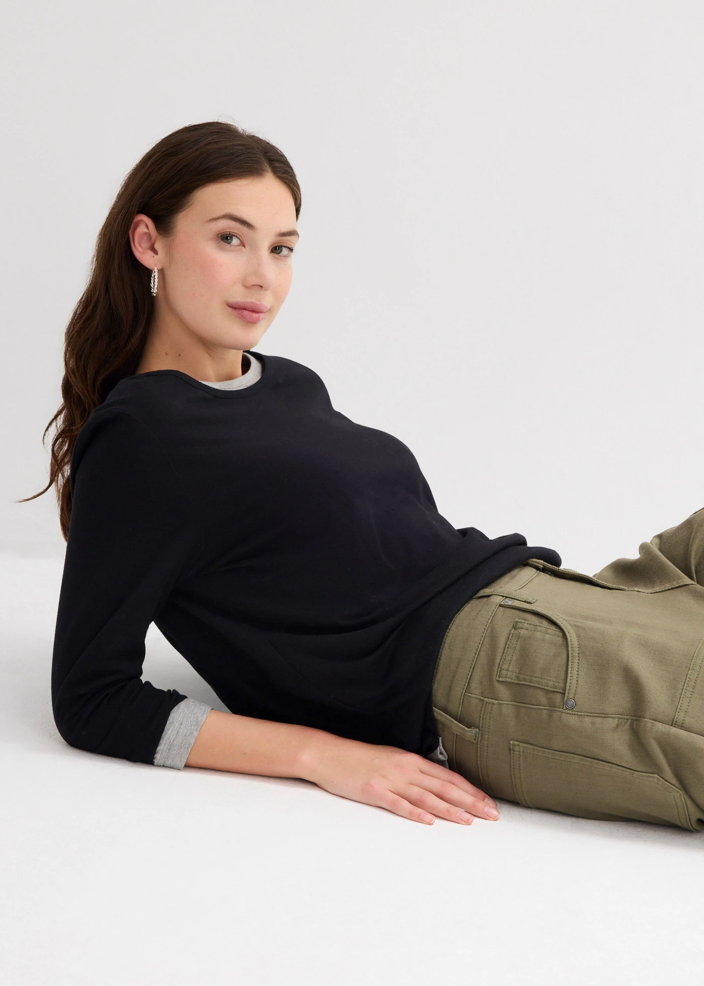 Twill broek van elastische katoenmix • olijfgroen • bonprix online shop