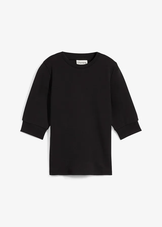 Bluză tricot din bumbac organic 100% • negru • magazin bonprix