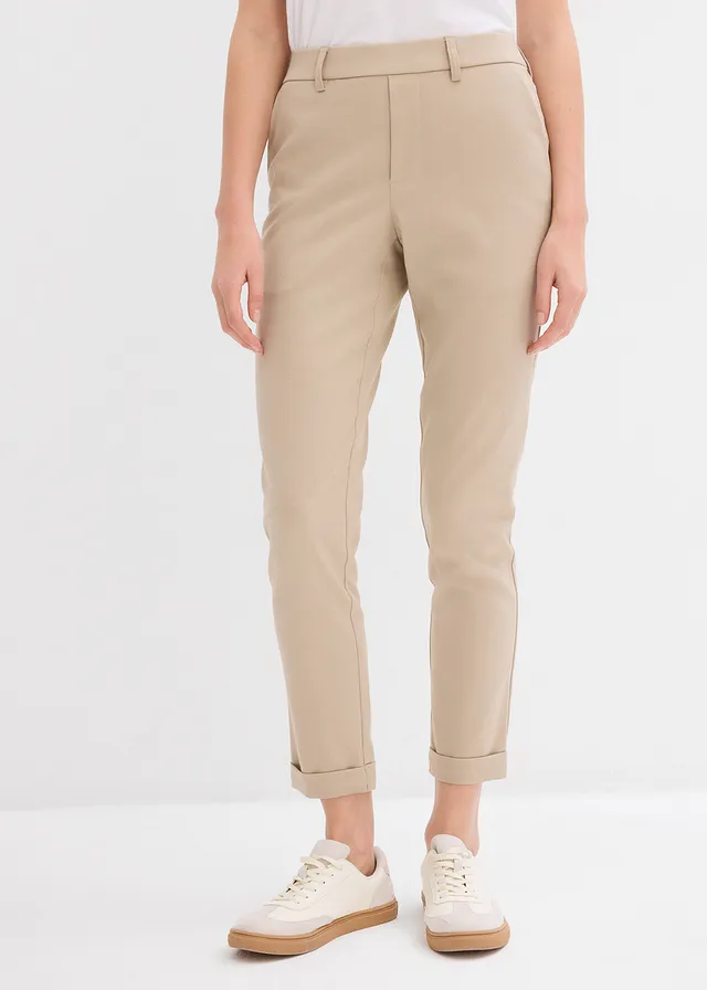 Spodnie chino z mieszanki wiskozy • piaskowy • sklep bonprix
