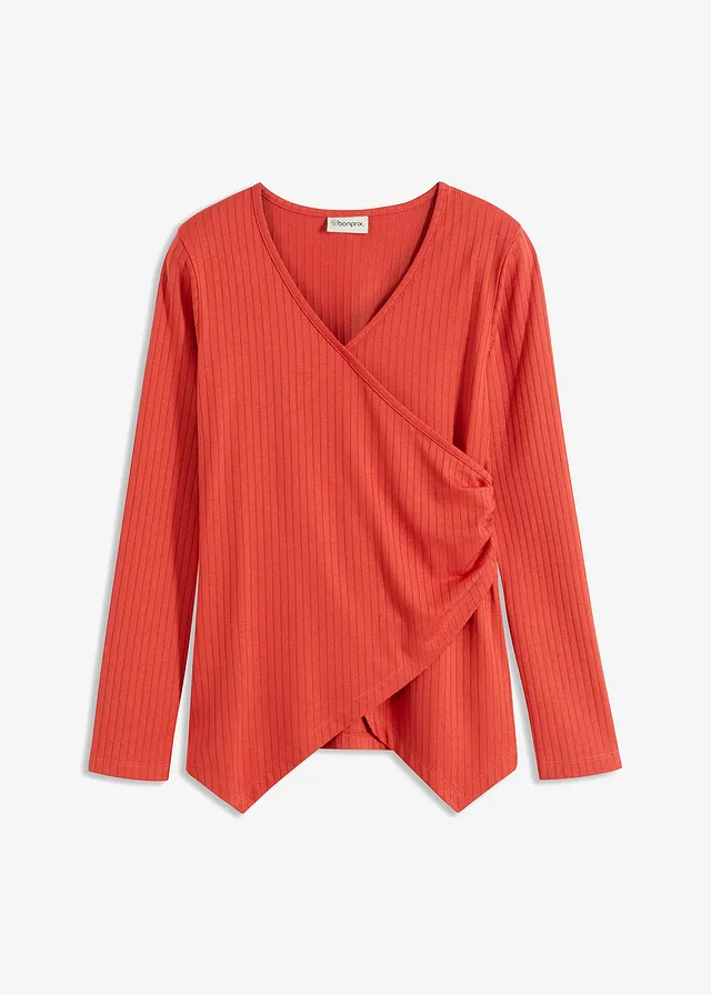 Geribd shirt • mat koraal • bonprix online shop