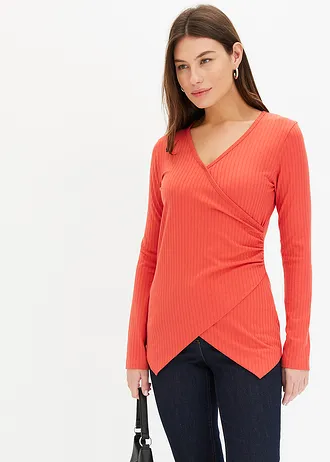 Geribd shirt • mat koraal • bonprix online shop