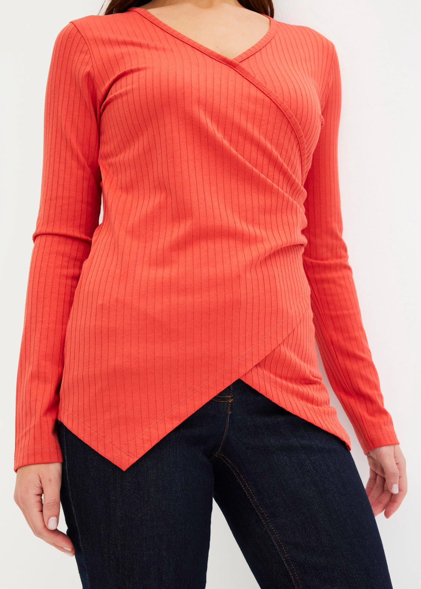 Geribd shirt • mat koraal • bonprix online shop