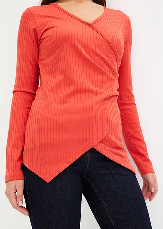 Geribd shirt • mat koraal • bonprix online shop