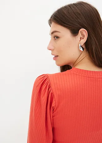 T-shirt à manches volumineuses • corail mat • Boutique bonprix