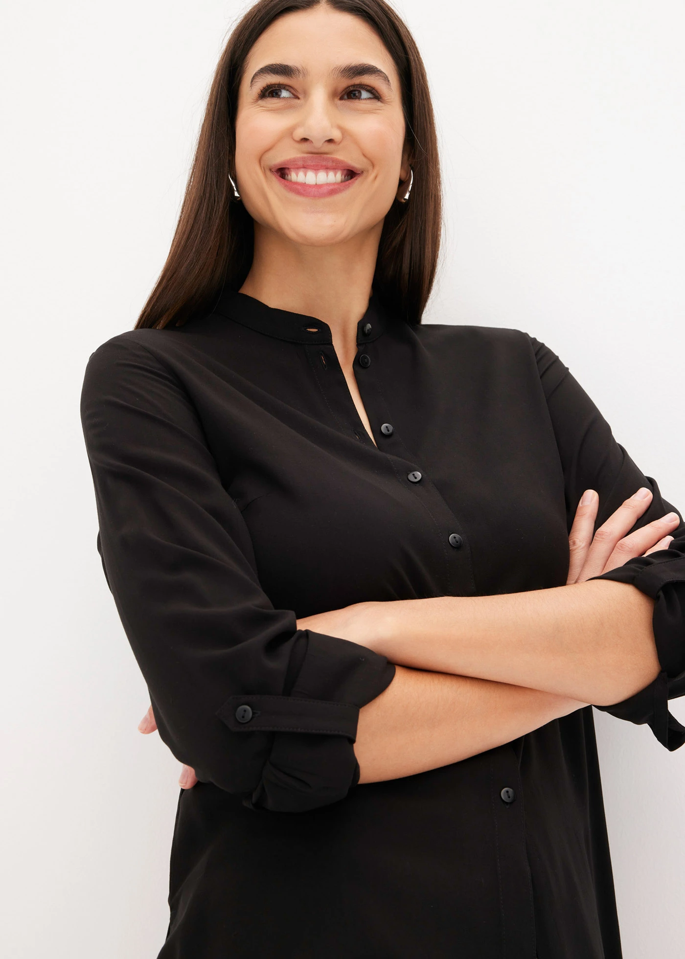 Dlouhá viskózová halenka • černá • bonprix obchod