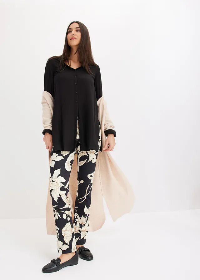 Lange blouse van viscose • zwart • product-page.page-title-suffix