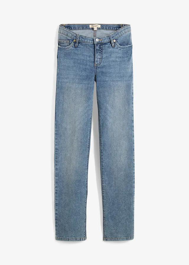 2-in-1 zwangerschapsjeans voor de zwangerschap en daarna, straight, Kleur: blue stone-zandsteen