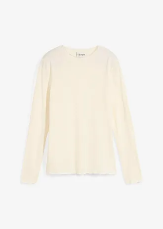 Semi-transparante longsleeve • ecru • bonprix online shop