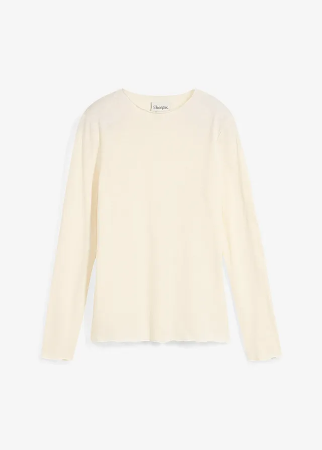 Semi-transparante longsleeve • ecru • bonprix online shop