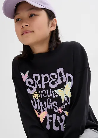 Longsleeve van biologisch katoen • zwart • bonprix online shop