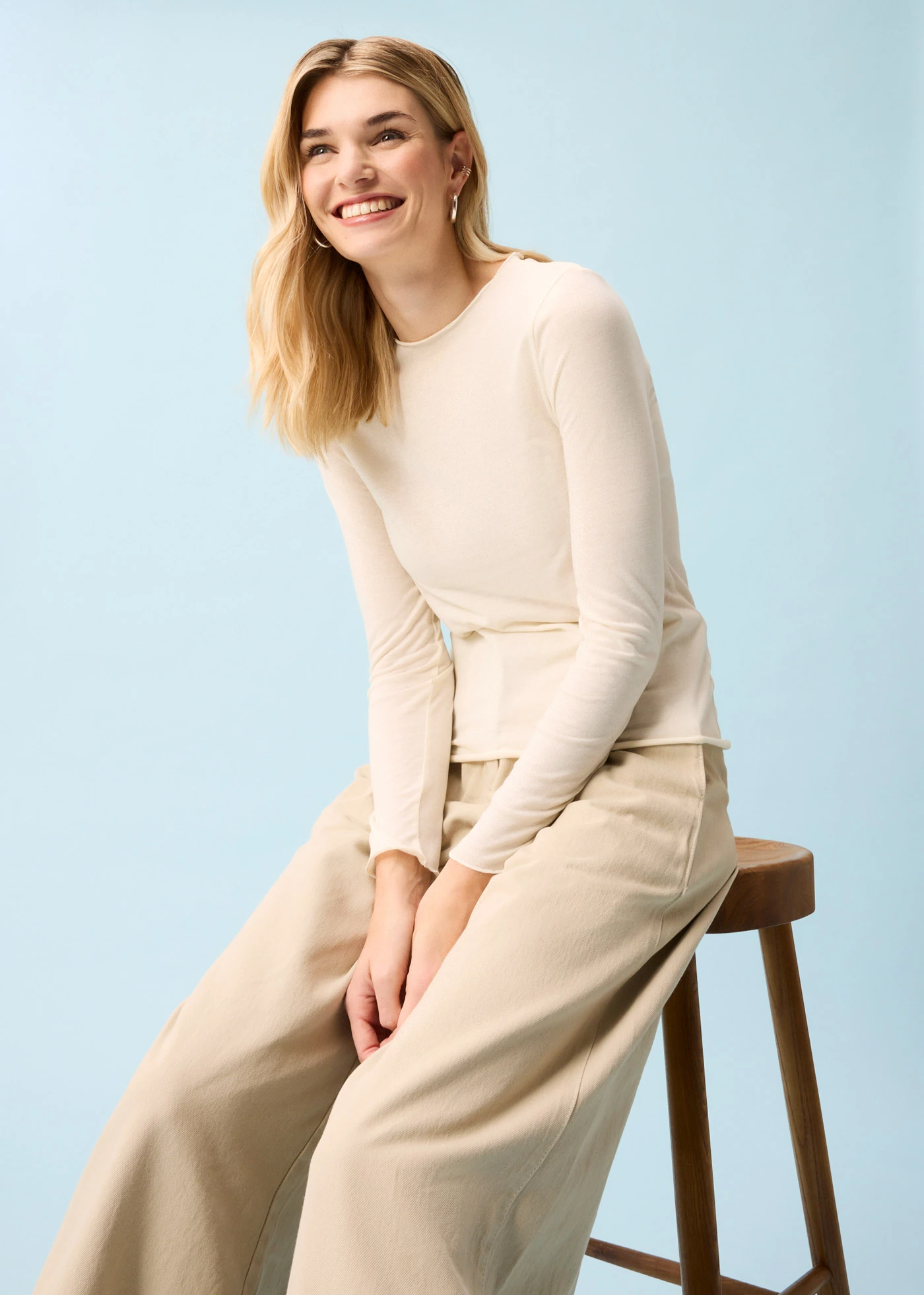 Semi-transparante longsleeve • ecru • bonprix online shop