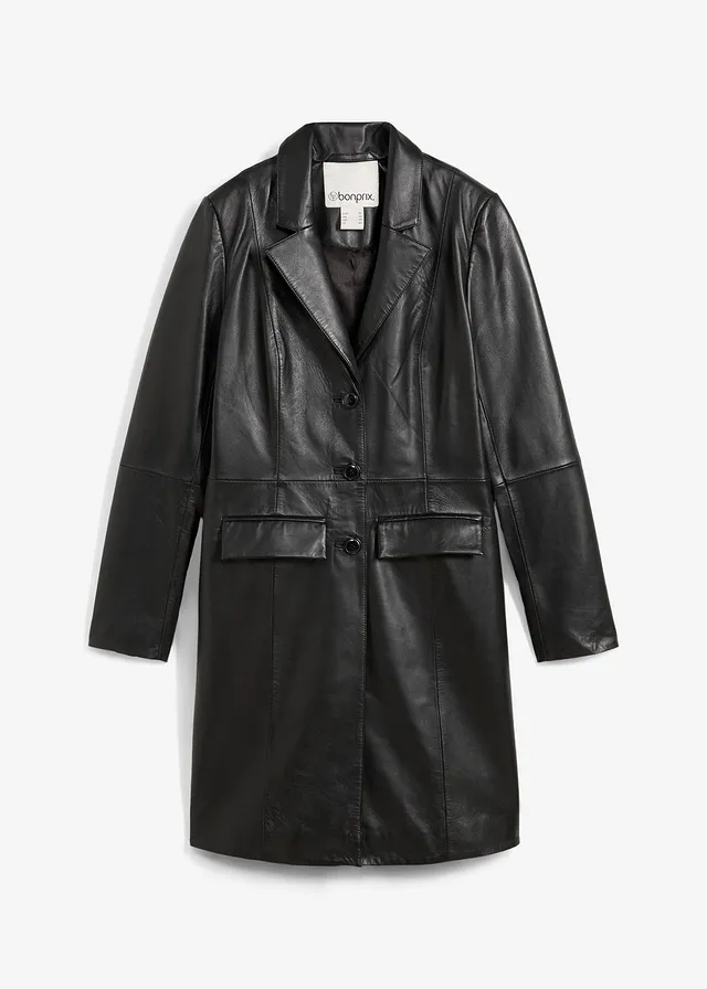 Manteau court en cuir nappa d’agneau