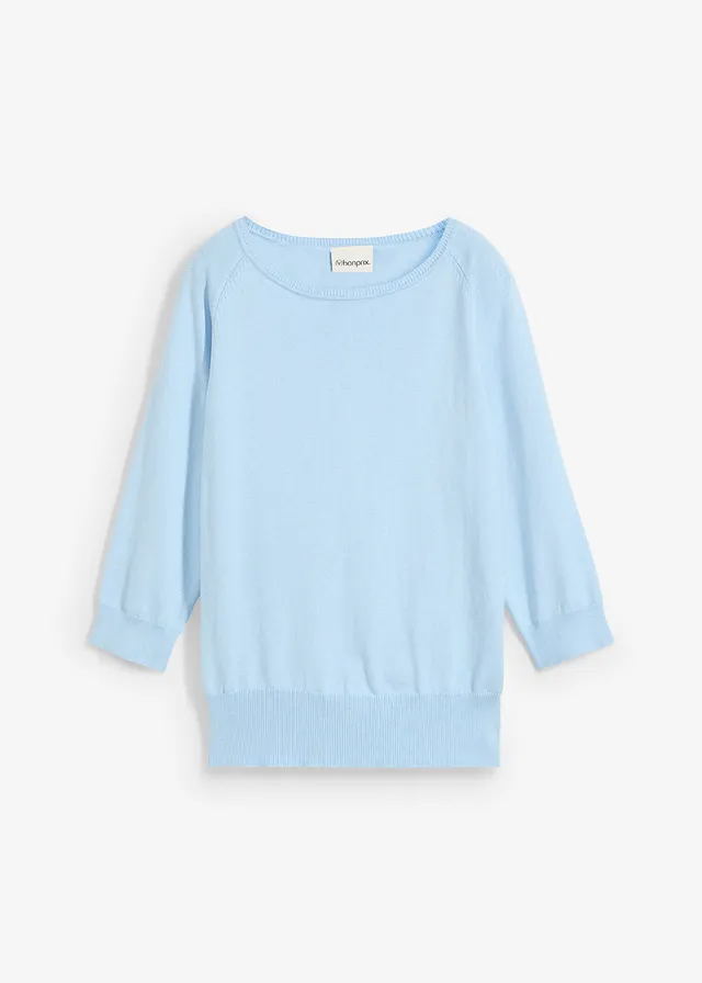 Trui met zijde • ijsblauw • bonprix online shop