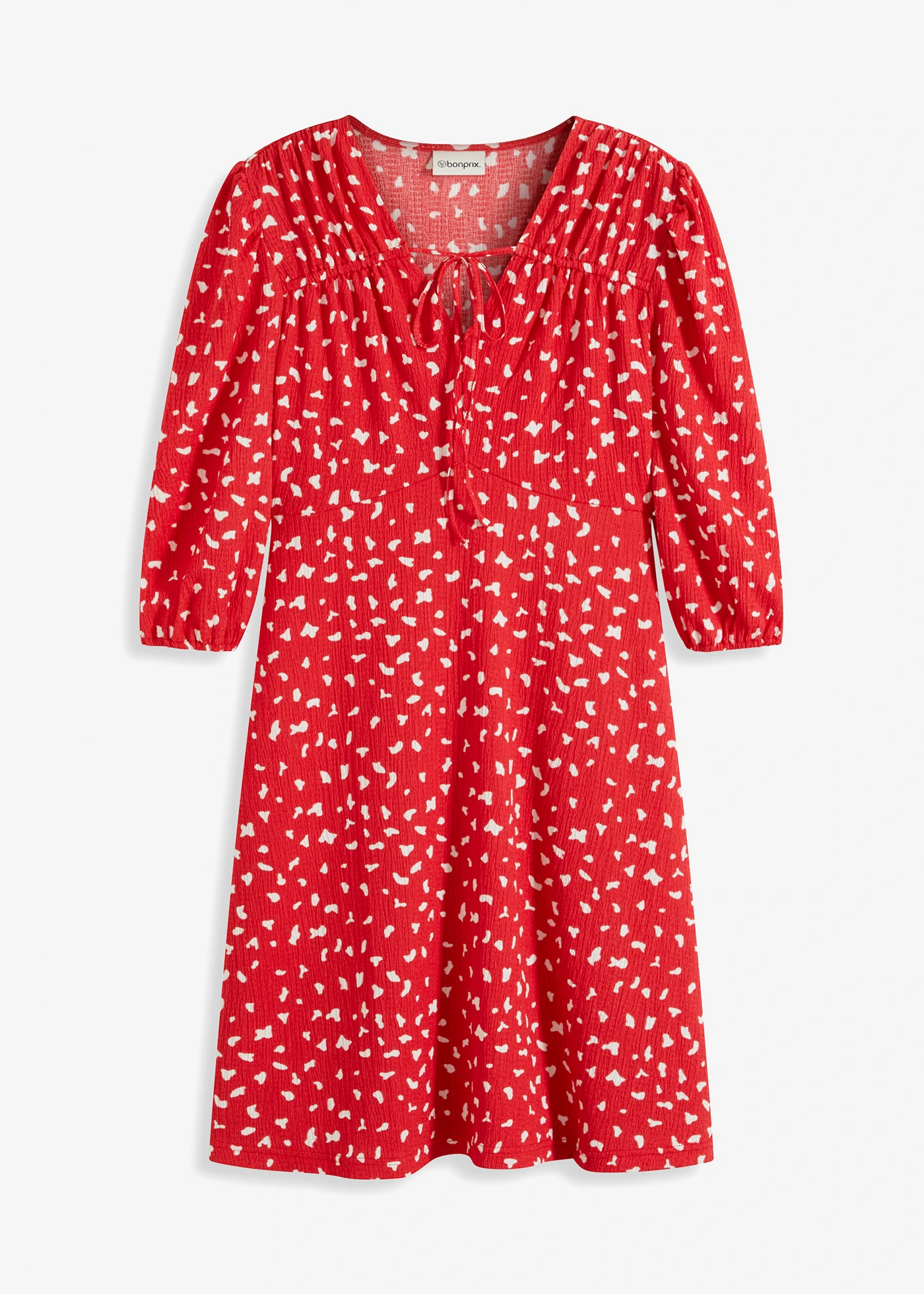 Rochie din jerse în linie de A • roşu-căpşună • magazin bonprix