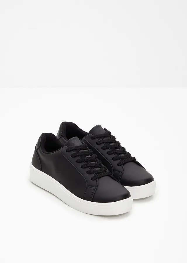 Plateau sneakers, Kleur: zwart