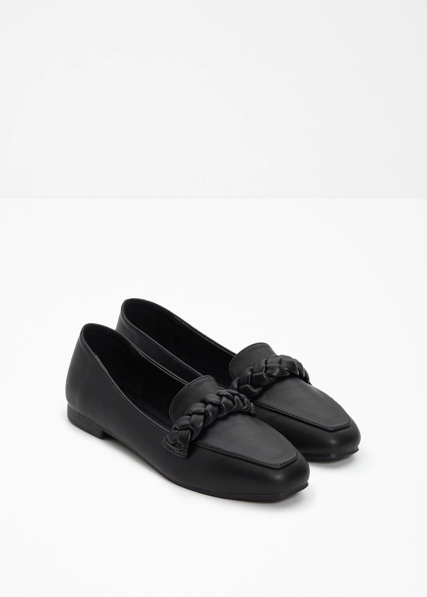 Loafers met gevlochten details • zwart • bonprix online shop