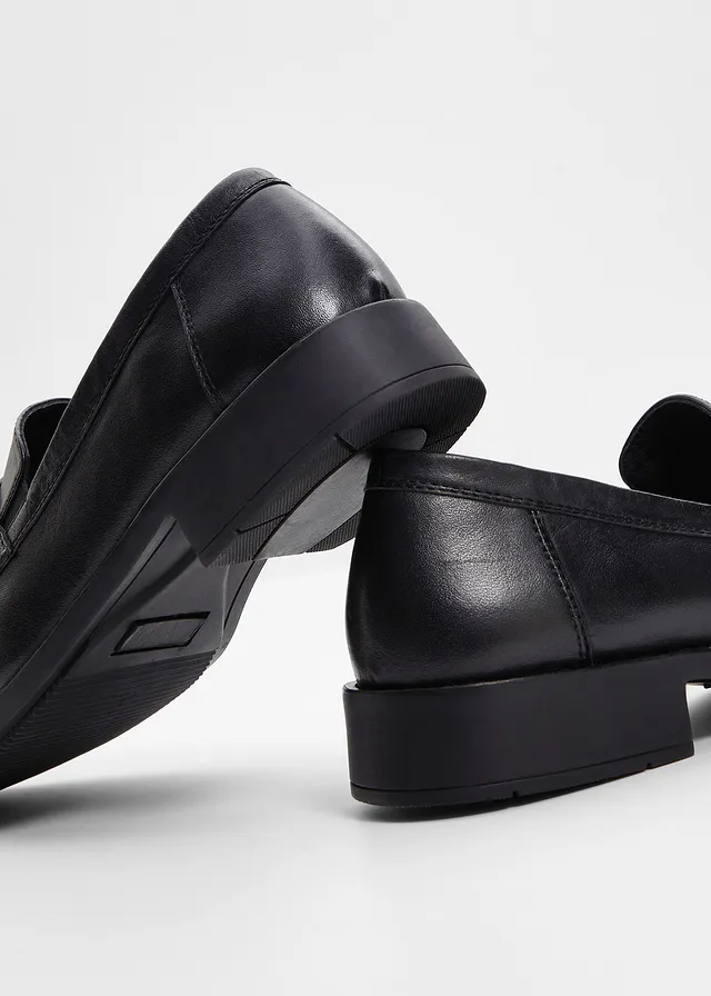 Leren loafers, Kleur: zwart
