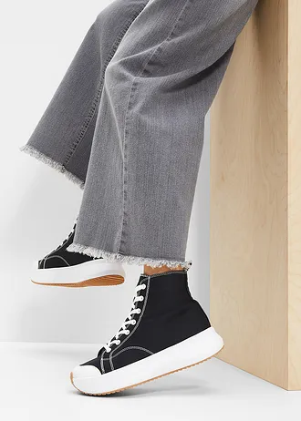 Bascheți high top cu platformă • negru • magazin bonprix