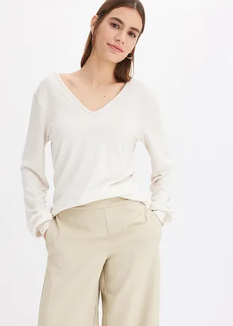 Hebké flísové triko s perličkami • přírodní • bonprix obchod