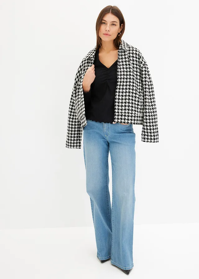 Gedessineerde jas zwart